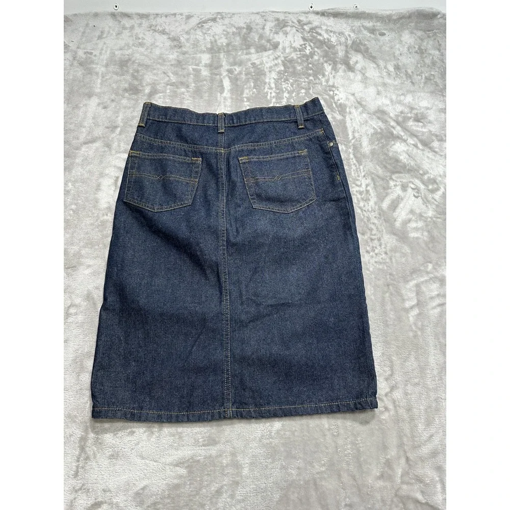 Hydraulic Denim Skirt Women's Size 7/8 Blue Vintage Zip Up‎ Front 5 Pocket EUC
